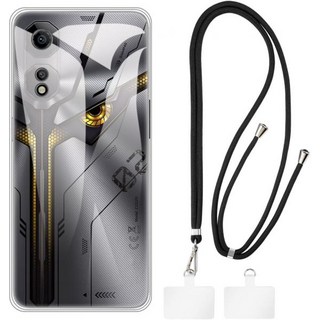 ZTE Nubia Neo 2 5G Z2352N과 호환되는 크로스바디/넥 스트랩 TPU 폰 케이스 콤보 조절 가능한 끈이 달린 충격 방지 보호 커버