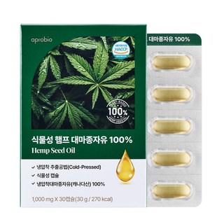 식물성 햄프 대마종자유 캐나다 햄프씨드오일, 1개, 30정