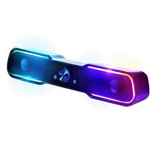 로이체 2채널 멀티미디어 RGB 레인보우 LED 게이밍 사운드바 스피커, 0_사운드바(RSB-G5000), 0_검정