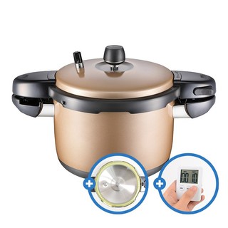 PN풍년 블랙펄 컬러 6인용 + 여분패킹 + 키친타이머, 1개, 샴페인골드, 3.5L