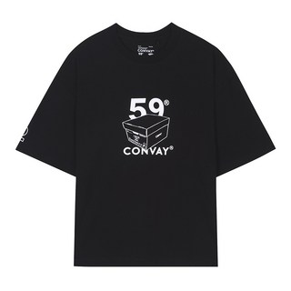 지이크 59 X CONVAY 오버핏 프린팅 티셔츠 블랙 PGIBD8710