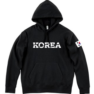KOREA 후드티셔츠 기모티 대한민국 헤비 코튼 남자 긴팔티 겨울 상의 빅사이즈 티셔츠