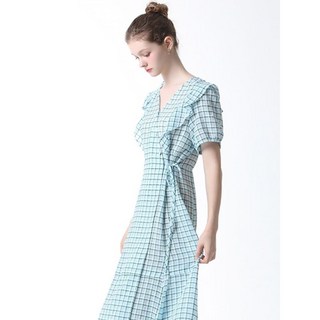 리스트 체크 프릴 브이넥 원피스 택가격 268000원