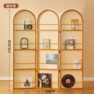 가벽설치 공간분리가벽 원목 아치파티션 가정용 현관 가림막 라탄 침실 가리개 칸막이 업소용 인테리어 원룸 가벽 접이식 사무실 주방 우드 거실, 로그색상 3단