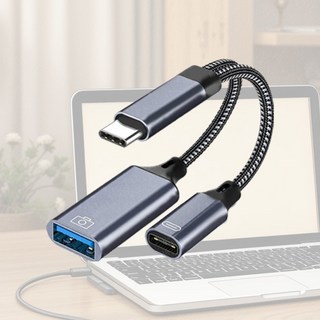 (쿠오) 휴대폰 태블릿 C TO C타입 충전 + USB OTG 변환젠더 케이블 CUO-C-1, 1개, (쿠오) C-CUO 변환 케이블, 13.5cm