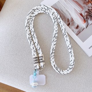 두리안나 어깨가 아프지 않는 휴대폰 스트랩 로프 목걸이줄(잘안찢어지는 옥스포드 태그홀더), 1개, 화이트(시나모롤)
