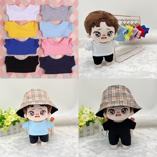10cm 15cm 20cm 인형옷 이염 방지 용 기본 면티, 20cm 블랙 면티, 1개