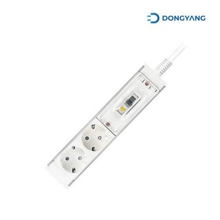 동양전자산업 애니탭 알루미늄 4000w 고용량 멀티탭 누전차단 20A 2구 5m, 화이트, 1개