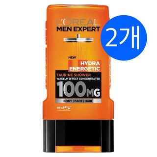 L'Oreal Men 로레알 맨 엑스퍼트 하이드라 에너지틱 타우린 샤워 젤, 2개, 300ml