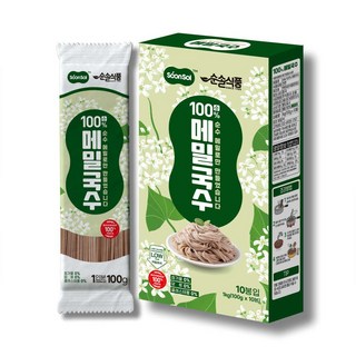 순솔 100% 메밀국수 1kg (100g 10개입) 소바면 메밀소바 들기름막국수 비빔면 비건면 밀가루없는면 고단백질 당뇨국수 다이어트식단, 1박스
