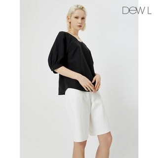 듀엘 퍼프 슬리브 린넨 블라우스 BK_D242MSC060