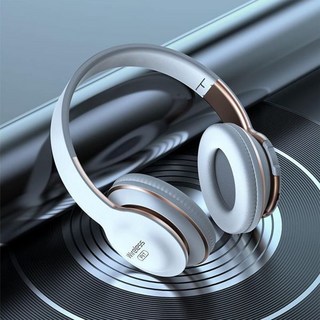 헤드폰 Bluetooth 5.0 접이식 무선 스테레오 서브우퍼 헤드폰마이크 포함 통화 소음 제거 오버 이어 소프트 귀마개 운동용 헤드셋 야외 스포츠 여행검은색, [04] 하얀색