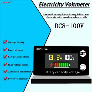 DC 8V-100V 전압계 12V 배터리 용량 표시기 납산 리튬 LiFePO4 자동차 오토바이 알람 게이지, [01] Color screen, 1개