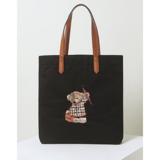 닥스 정품 곰돌이 자수 포인트 넉넉한 사이즈 블랙 에코숄더백 상품 이미지