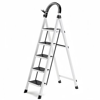 사다리 접이식사다리 탄소강 가정용사다리 화이트 4단/5단, 1개