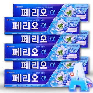 PERIOE 페리오 뉴후레쉬 알파 치약 NEW FRESH ALPHA 불소치약 알칼리 보호막 대용량 치약, 6개