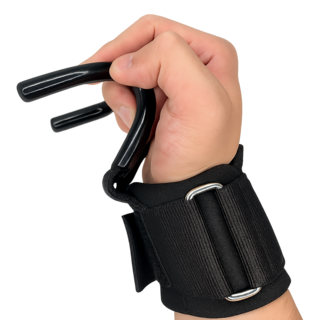 헬티처 데드리프트 고리형 헬스 스트랩, 블랙, 1세트