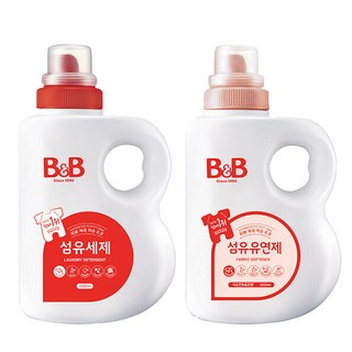 비앤비 섬유세제+섬유유연제 자스민&로즈 용기형, 1세트