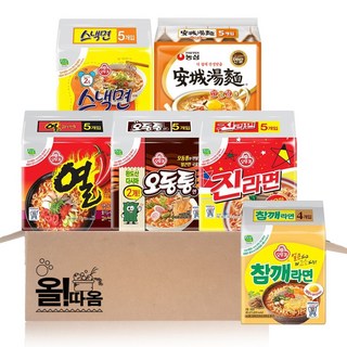 올따옴 멀티라면 6종 기획세트 11호(진라면매운+열라면+스낵면+오동통면+참깨라면+안성탕면)