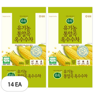 순작 유기농 통알곡 옥수수차, 500g, 14개