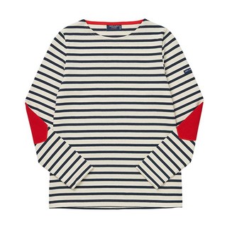 [세인트제임스] 8649 ECRU MARINE 보쟈니 스트라이프 엘보 하트 패치 여성 긴팔티