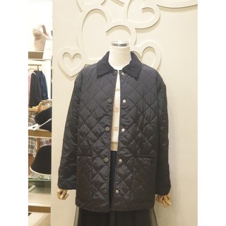 샤틴 카라 배색 퀄팅 경량 자켓