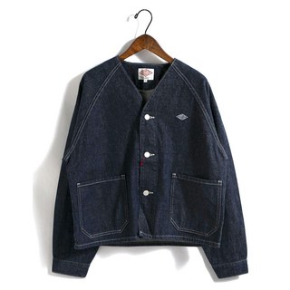 DANTON 단톤 데님 칼라리스 인디고 자켓 COLLARLESS DT-A0306 KDM