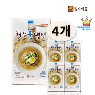 청수 프리미엄 물냉면 720g x 4개 육수 포함(16인분)