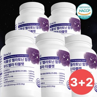라휘 식물성 멜라토닌 함유 무드멜라 타블렛 600mg, 5개, 60정