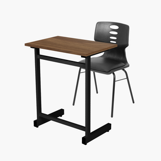 스튜디오칼츠 학원용 책상 의자 세트 102 DESK + 102 Chair SET, 월넛, 블랙