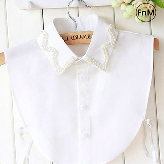 진주 넥케이프 레이어드 이너셔츠 여성 페이크 카라 목티