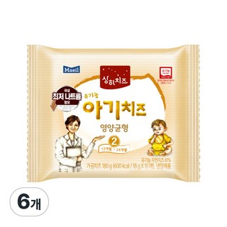 매일유업 상하 아기치즈 2단계, 180g, 6개