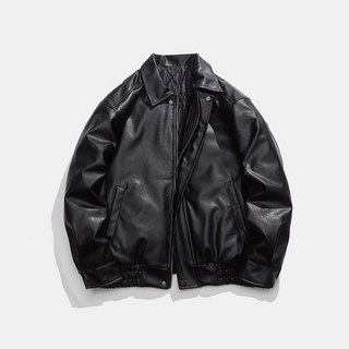 킹앤조이 헤스티 베이직 에코 가죽 점퍼(퀼팅안감)