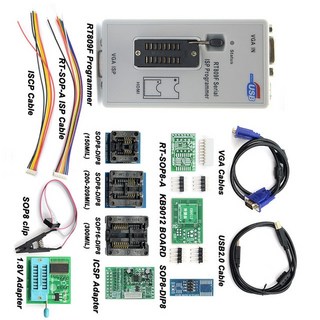 최신 정품 RT809F ISP 프로그래머 LCD USB 수리 도구 24-25-93 시리즈 IC 12 어댑터 포함, 1개
