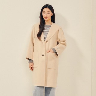 [백화점판] JJ지고트 여성 따뜻한 캐시미어 숄 후드 핸드메이드 코트