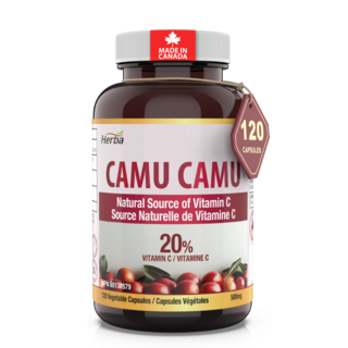허바 페루산 카무카무 1500mg 120식물성캡슐 자연 유래 비타민C 300mg camu camu 가루 분말 캐나다 식약처 승인, 1개, 120회분