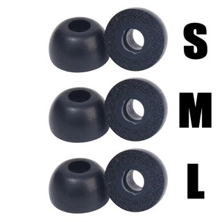 G XY BUDS 감소 폼 방지 소음 미끄럼 귀마개 이어팁 메모리 용 교체용, 3 Pair, Black SML, 1개