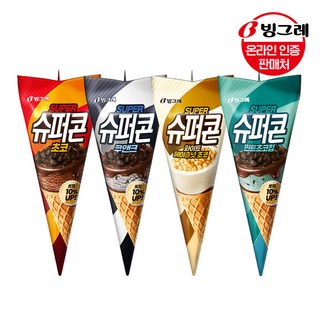 빙그레 슈퍼콘 24개 세트 / 아이스크림, 슈퍼콘 화이트헤이즐넛 초코 12+쿠앤크 12, 150ml