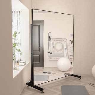 이동식 대형 전신거울 스탠드형 바퀴형 요가 댄스 연습실용, 두꺼운 브라켓 높이 188x150 방폭 무소음 휠