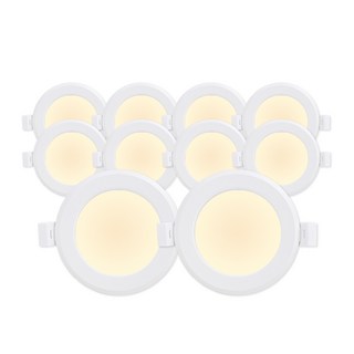 라인라이팅 LED 에코 3인치 다운라이트 5W (벌레유입방지/방습), 전구색(노란빛), 10개