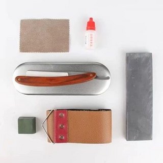 일본 일자 이발소 바버샵 클래식 외날 면도기 구식 군대 수동 핸디 옛날, 홍목연마석천왁스, 1개, 1L