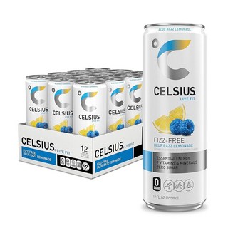 셀시어스 셀시우스 스파클링 355ml 에너지 드링크 6가지맛 12캔, Fizz Free Blue Razz 레모네이드 5271, 12개