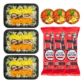 간편 산채비빔밥 3 저당 잡곡곤약밥 고추장 비빔밥 비건김밥 3 직장인 점심 (냉동), 1.26kg, 1개