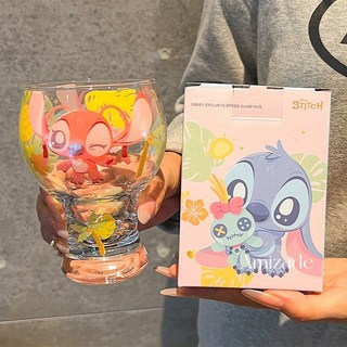 (아미자드) 스티치 2025 가정용 고블릿 프리미엄 하이엔드 디자인 맥주잔 유리컵 주스 음료 물컵 얼음 맥주 잔 컵 얼음컵 아이스커피잔, 2개