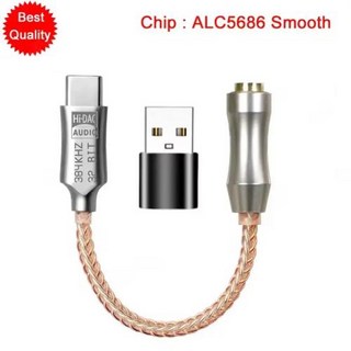 앰프 블루투스 업소용 카페 매장용 오디오 DAC CX31993 USB Type-C 3.5mm 인터페이스 헤드폰 HiFi 이어폰 사운드 32bit 384kHz 어댑터, alc5686 smooth