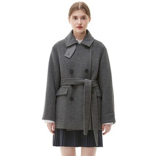 플라스틱아일랜드 더블버튼 미디 자켓 PP4WJ082