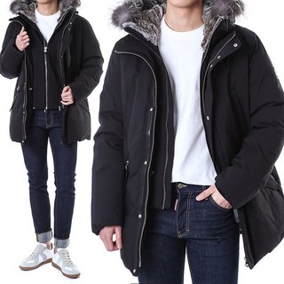 EDWARD-X 에드워드 폭스퍼 후드 롱 패딩 점퍼/EDWARD-X BLACK