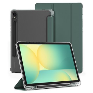 클리어 애플펜슬 수납 태블릿PC 케이스, 다크 그린, 1개
