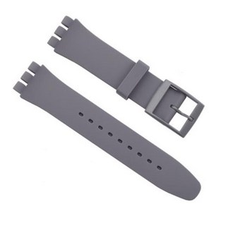 스와치 스트랩 버클용 블랙 실리콘 시계 밴드 고무 16mm 액세서리, [03] grey, [04] 20mm, 1개