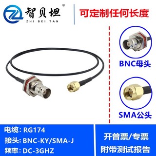 점퍼 1/8 모노 35mm 암 DIY 수/암 터미널 AUX 30cm 핸드폰 TS, SMA공전BNC모 RG174, 1m